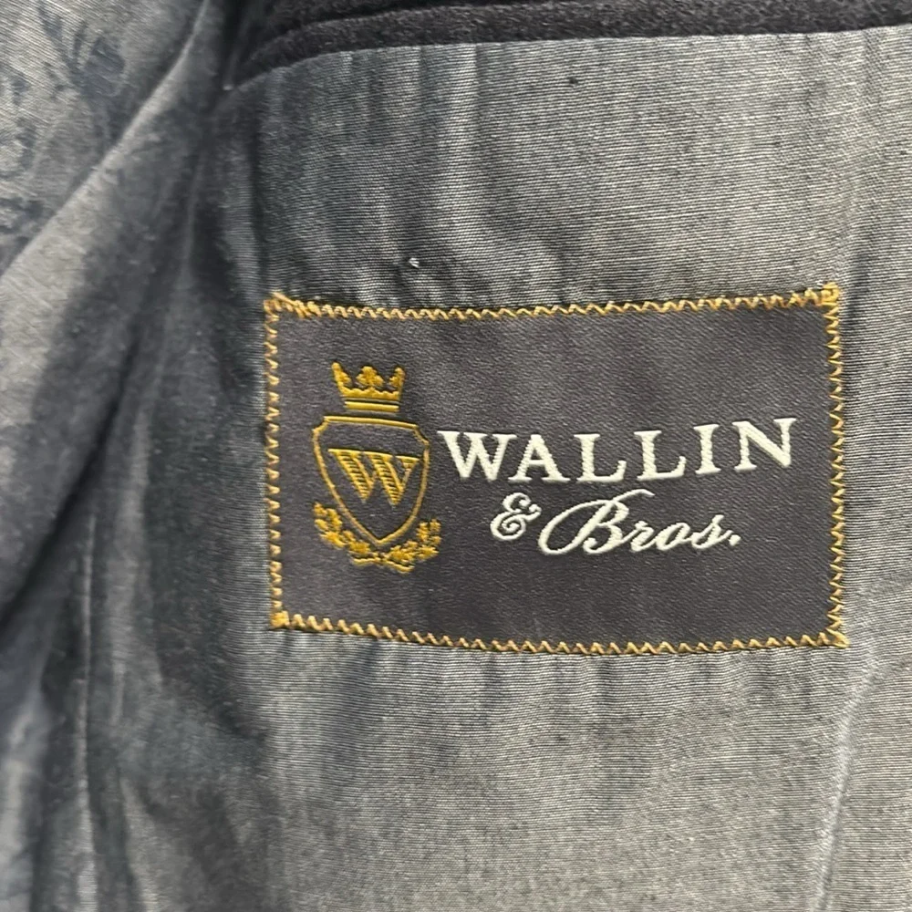 Wallin & Bros 100% wool blue grey sports coat size 38R